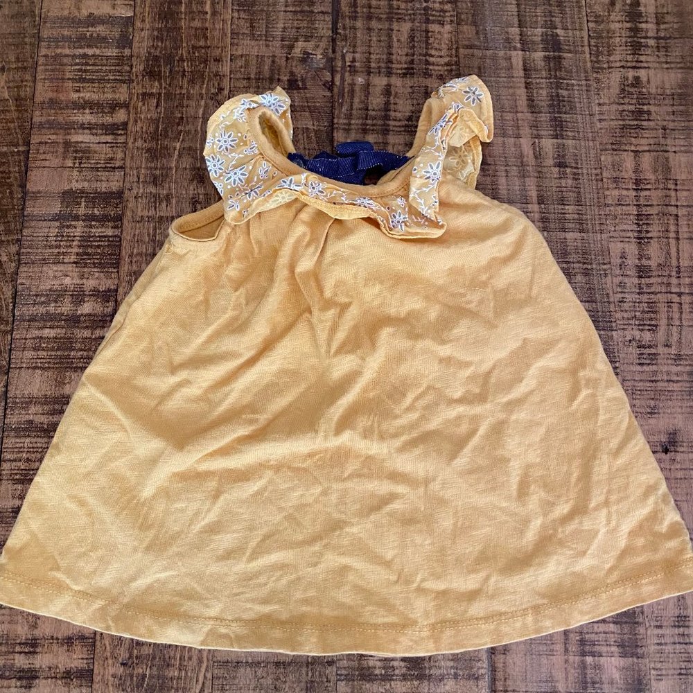 Savannah Ruffle Neckline Dress Yellow 18 Months